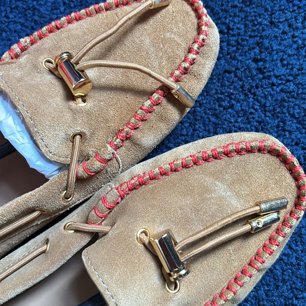 Tory Burch brown suede moccasins sz 10 w/ box - Picture 5 of 8